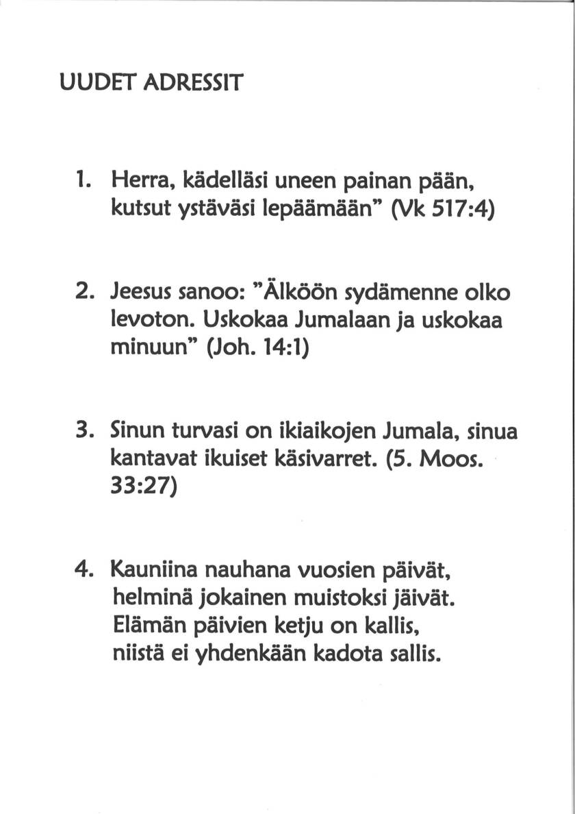 Uuden adressin tekstit.