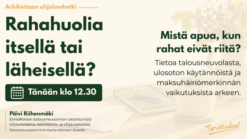 Päivi Riihenmäen Arkikeitaan ohjelmahetki keskiviikkona 26.10. klo 12.30.