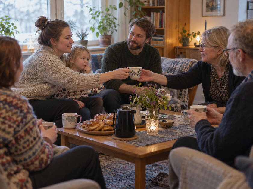 Lämmin kahvihetki.