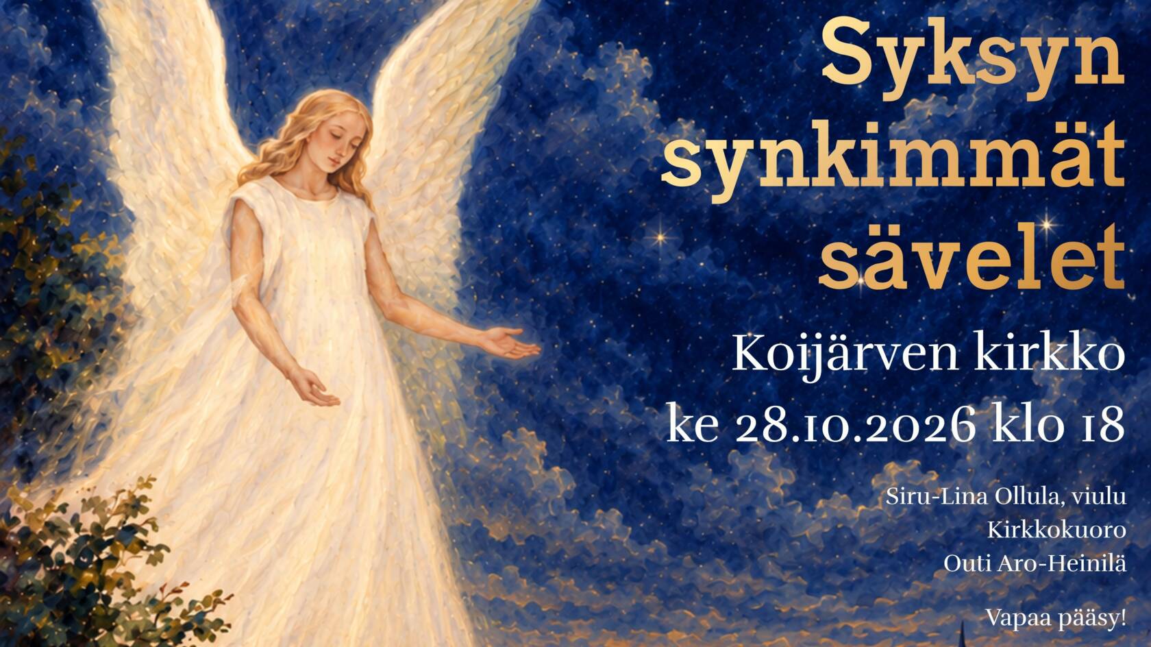 Syksyn synkimmät sävelet Koijärven kirkossa 28.10. klo 18.